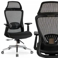 Fotele i krzesła biurowe - Fotel Biurowy Krzesło Obrotowe Ergonomiczny Czarny LITOS - miniaturka - grafika 1