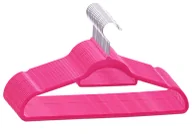 Wieszaki do szafy - Komplet 20 szt. różowych aksamitnych wieszaków M3-R36 - miniaturka - grafika 1