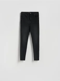 Reserved - Jeansy slim fit z przetarciami - czarny - Spodnie damskie - miniaturka - grafika 1