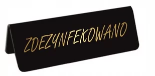 Stojak "ZDEZYNFEKOWANO" kredowy mały 105x35 czarny+złoty nadruk - Przybory szkolne - miniaturka - grafika 1