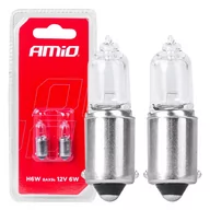 Żarówki samochodowe - Żarówki halogenowe h6w 12v 6w bax9s 2szt. blister amio-03355 - miniaturka - grafika 1