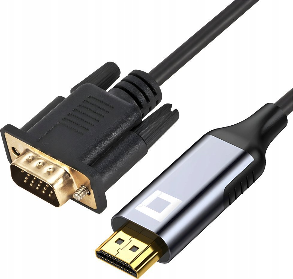 CO2 KABEL HDMI - VGA ADAPTER PRZEJŚCIÓWKA KONWERTER FULL HD 1080P 60HZ 1M