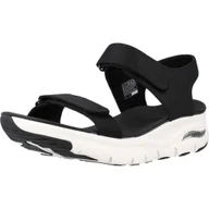 Sandały damskie - Buty Kobieta Skechers Arch Fit Touristy czarny - miniaturka - grafika 1