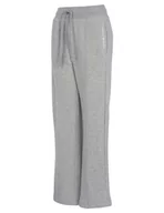 Spodnie damskie - Emporio Armani Damskie spodnie dresowe o luźnym kroju, jasnoszary melanżowy, L - miniaturka - grafika 1