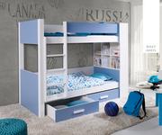 Łóżka dla dzieci i młodzieży - Łóżko piętrowe SANICA 180x80 białe - miniaturka - grafika 1