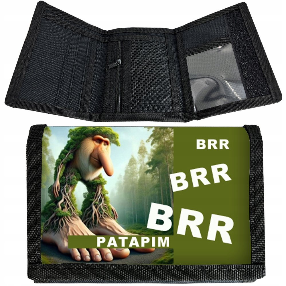 portfel z materiału na rzep portfele kodurowe Brr Brr Patapim