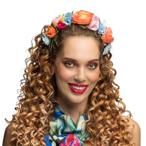 Boland – opaska z kwiatami, nakrycie głowy do kostiumów karnawałowych, karnawału, imprezy tematycznej i festiwalu, wianek z kwiatów