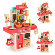 Zabawki interaktywne dla dzieci - Kuchnia Dla Dzieci Dźwięki Led Generator Pary 42 Akcesoria Różowa - miniaturka - grafika 1