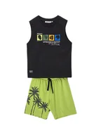 Koszulki i topy damskie - Original Marines Komplet top i szorty materiałowe DFP4322YM Czarny Regular Fit - miniaturka - grafika 1