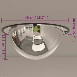 Sferyczne lustro drogowe, 1/2 kuli, Ø40 cm, akryl - Wyposażenie miejsc publicznych - miniaturka - grafika 9