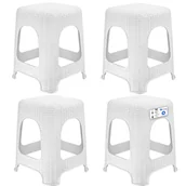 Taborety i hokery - Taboret rattan 45 x 26 cm biały, 4 szt. - miniaturka - grafika 1