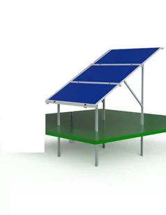 Elementy do wykonania konstrukcji betonowanej w grunt na 3 panele układ poziomy jeden nad drugim, o wymiarach do 230cm x 114cm/30mm - Akcesoria do kolektorów i fotowoltaiki - miniaturka - grafika 1