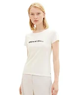 Koszulki i topy damskie - TOM TAILOR Denim Damska koszulka z nadrukiem, 10348-Gardenia White, XXL - miniaturka - grafika 1