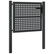 Ogrodzenia - Furtka ogrodowa, antracytowa, 105x125 cm, stal Lumarko! - miniaturka - grafika 1