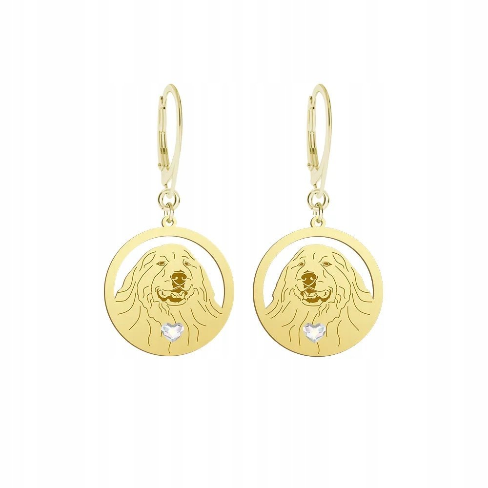 Kolczyki Złote z psem Pirenejski Pies Górski 925 Kobieta Biżuteria GRAWER