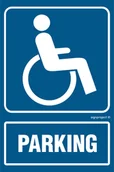 Systemy ekspozycyjne i znaki informacyjne - RB033 PARKING DLA NIEPEŁNOSPRAWNYCH, PN - PŁYTA PCV 1MM; (350X525MM) - miniaturka - grafika 1