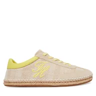 Espadryle damskie - Espadryle Tommy Hilfiger Woven Logo Embroidery FW0FW09108 Beżowy - miniaturka - grafika 1
