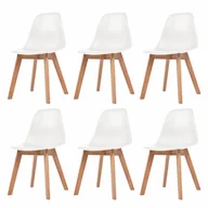 Krzesła - vidaXL Krzesła do jadalni, 6 sztuk, białe - miniaturka - grafika 1