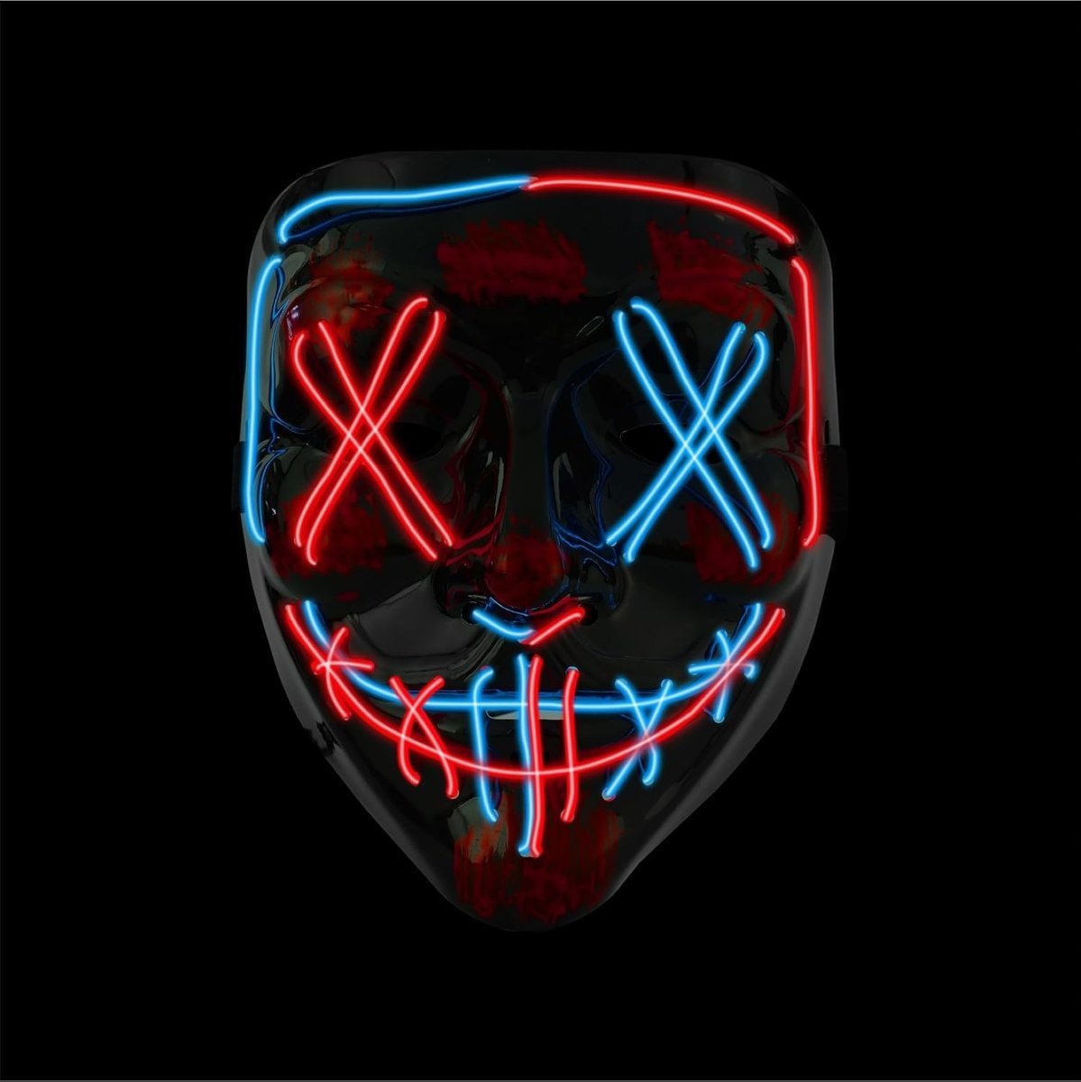 MASKA LED ŚWIECĄCA NA HALLOWEEN STEROWANA KOSTIUM KARNAWAŁ IMPREZA UNISEX