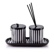 Zapachy do domu - Zestaw zapachowy świeca z dyfuzorem 23 x 9 x 9 cm biało-czarny - miniaturka - grafika 1