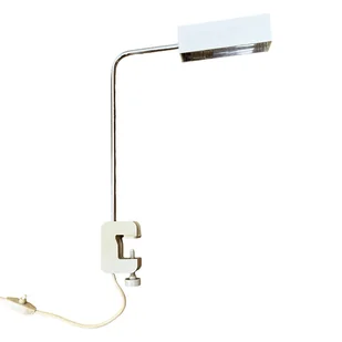 Chrom/szara lampa biurkowa/lampa zaciskowa Bremshey, Niemcy lata 70. - Lampy stojące - miniaturka - grafika 1