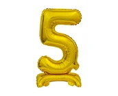 Balony i akcesoria - Godan Balon foliowy stojący cyfra 5 złota - 38 cm BC-ATZ5 - miniaturka - grafika 1