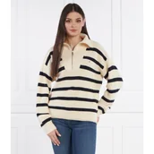 Swetry damskie - Tommy Hilfiger Sweter CO CARDI STITCH 1/2 ZIP SWT | Loose fit - miniaturka - grafika 1