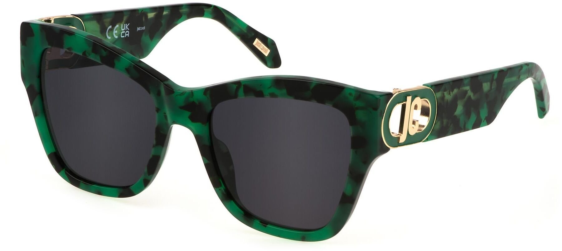 Just Cavalli SJC037 092I AVANA VERDE LUCIDO 54/19/140 Okulary przeciwsłoneczne dla kobiet
