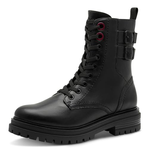 s.Oliver Damskie sztyblety Lace Boot Flat 5-25258-45, czarny, 40 EU