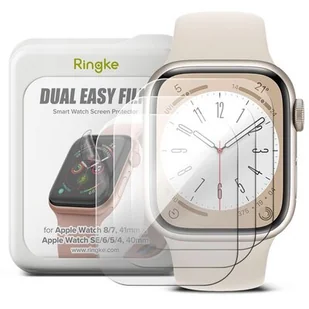 Ringke Folia Ochronna Dual Easy 3-Pack Apple Watch 4 / 5 / 6 / 7 / 8 / SE (40 / 41 mm) Clear - Akcesoria do smartwatchy - miniaturka - grafika 1