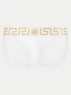 Majtki męskie - Versace Slipy Jock Strap AUU01017 1A10011 Biały - miniaturka - grafika 1