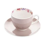 Filiżanki - Filiżanka ze spodkiem bratki różowa 220 ml - miniaturka - grafika 1