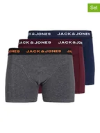 Majtki męskie - Jack & Jones Bokserki (3 pary) w kolorze granatowym i szarym - miniaturka - grafika 1