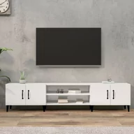 Szafki RTV - vidaXL Szafka pod TV, wysoki połysk, biała, 180x31,5x40 cm - miniaturka - grafika 1