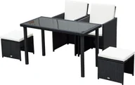 Meble ogrodowe - Outsunny polirattanowy zestaw wypoczynkowy do ogrodu 11-częściowy z poduszkami, czarny - miniaturka - grafika 1