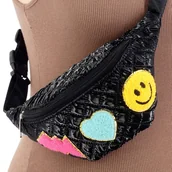 Nerki - NERKA SASZETKA BIODROWA DLA DZIEWCZYNEK Z NASZYWKAMI CZARNA - miniaturka - grafika 1