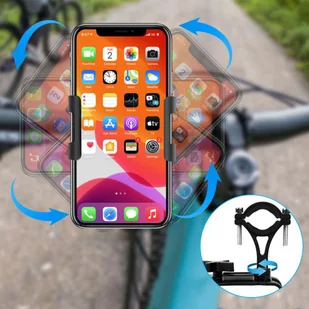 Uchwyt rowerowy Alogy Metal Bike Holder do telefonu na kierownicę na rower motor hulajnoga Czarny + Pasek bezpieczeństwa - Akcesoria rowerowe - miniaturka - grafika 5