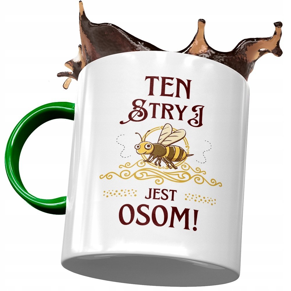 Kubek Zielony Dla Stryja na Urodziny na Prezent z Nadrukiem ze Zdjęciem + Opakowanie na prezent (wzór 01)