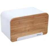 Chlebaki - Kinghoff Chlebak Metalowy Z Deską Do Krojenia Bread Box Biały - miniaturka - grafika 1