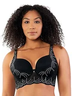 Biustonosze - Parfait Pearl P6091 damski biustonosz długi głęboki głęboki biust-czarny-36DD, Czarny, 80E - miniaturka - grafika 1