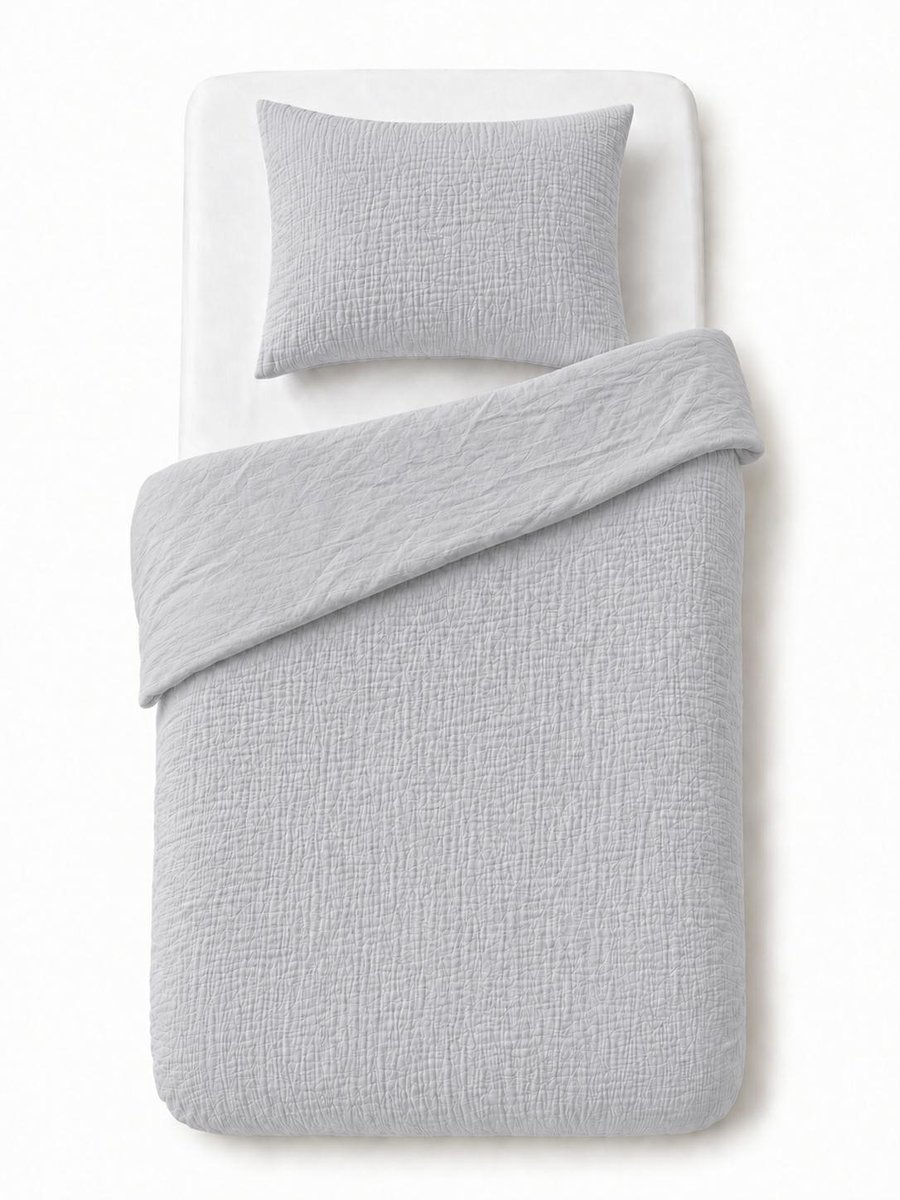 Pościel muślinowa dziecięca 100x135 szara - Muslin Kids