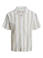 Koszule męskie - Bestseller AS Męska koszula JPRSUMMER lniana w paski S/S LN koszula, biała pepper/paski: luźny krój, XL, Biały pieprz/paski: luźny krój, XL - miniaturka - grafika 1