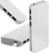 Powerbanki - POWERBANK 10000mAh 3x USB microUSB 2.1A POWER BANK LATARKA LED MOCNY SZYBKI - miniaturka - grafika 1