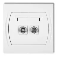 Gniazdka elektryczne - Gniazdo antenowe podwójne typu F (SAT), niklowane, LGF-2, Karlik - miniaturka - grafika 1