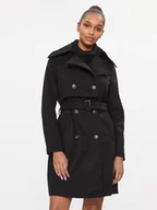Płaszcze damskie - Vero Moda Trencz Janet 10301315 Czarny Regular Fit - miniaturka - grafika 1