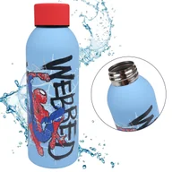 Shakery i bidony sportowe - MARVEL SpiderMan stalowy bidon, niebieska butelka 500ml - miniaturka - grafika 1