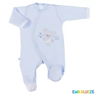 Pajacyki dla niemowląt - EWA 852496 NEWBORN Pajac niebieski 50 - grafika 1