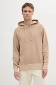 Bluzy męskie - Gant bluza bawełniana męska kolor beżowy z kapturem gładka 2067035 - miniaturka - grafika 1