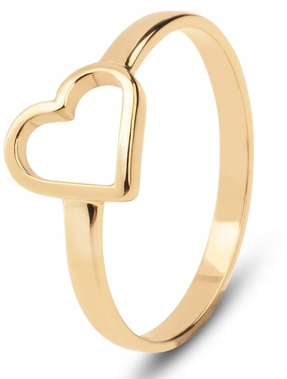 PIĘKNY ZŁOTY KLASYCZNY PIERŚCIONEK Z SERCEM SERDUSZKIEM MIŁOŚĆ 8KT 333