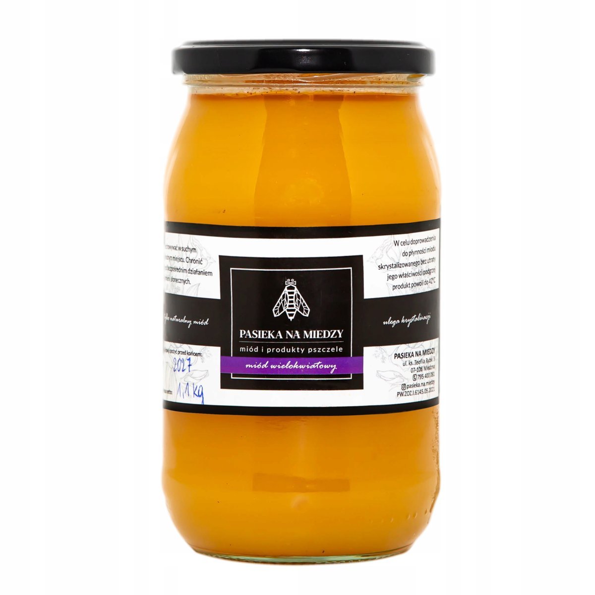 Miód wielokwiatowy 1100g Naturalny miód Polski produkt